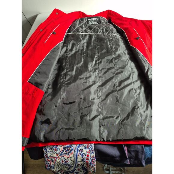 Spruce Meadows Red Embroidered Horses Logo Barn Jacket Coat Windbreaker Large - Picture 4 of 5